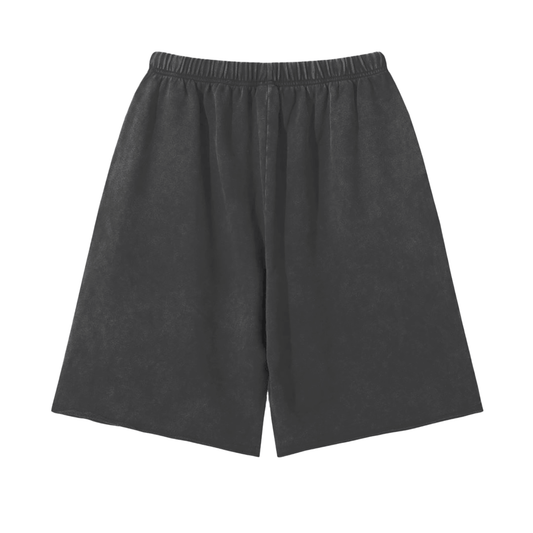 Snow Washed Raw Hem Shorts