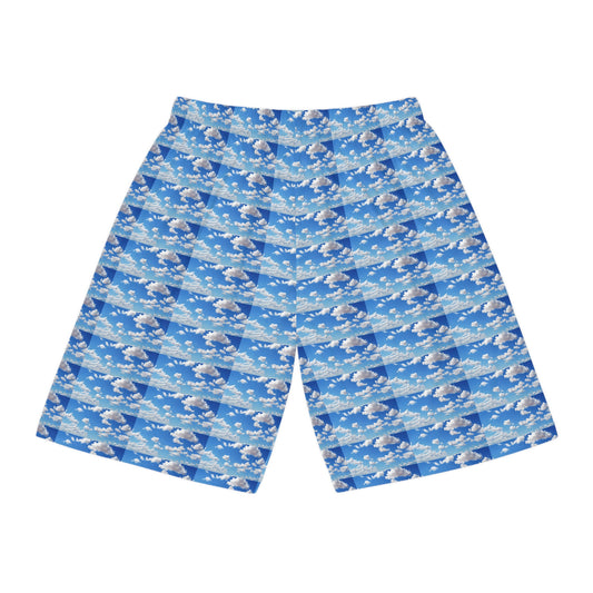 Copy of Plaid Aqua Basketball Shorts — Vibrant All-Over-Print Athletic Shorts