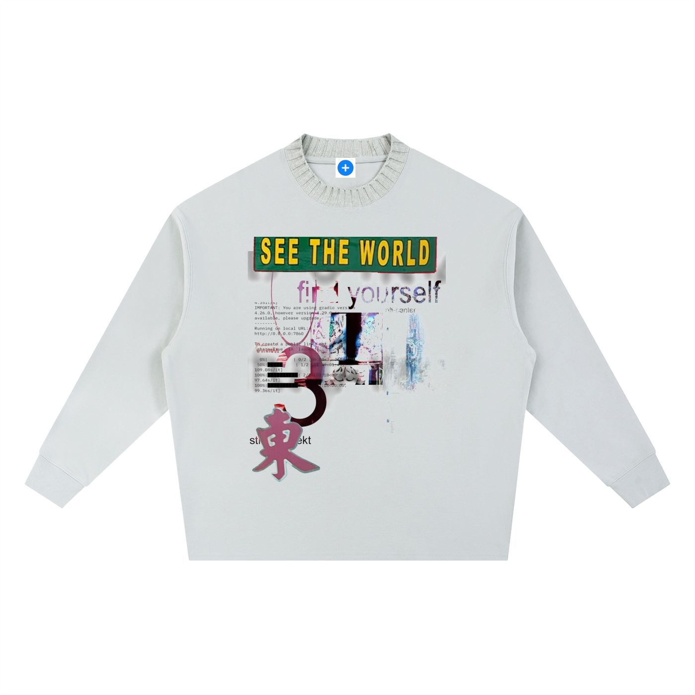 Knitted Round Neck Oversize Sweatshirt