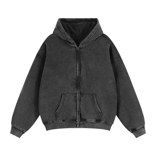 +33 6-17 Zip-Through Boxy Fleece Hoodie