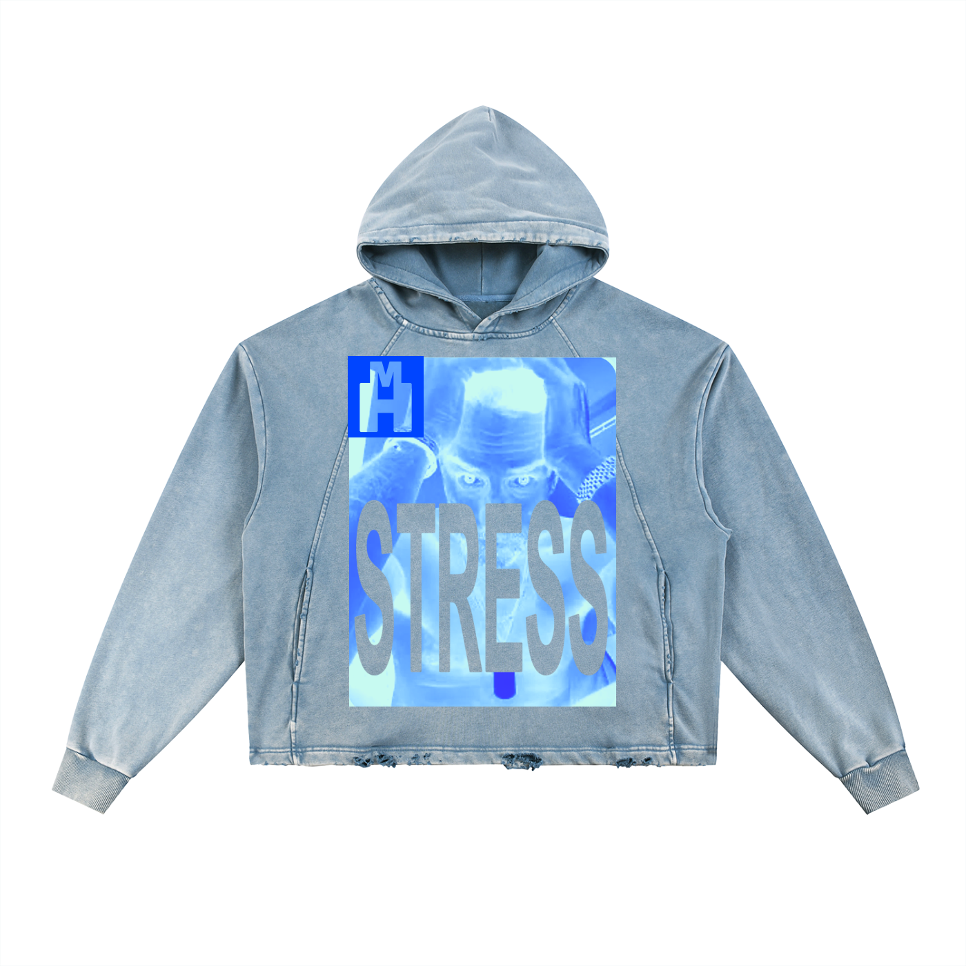 Vintage Washed Frayed-Hem Hoodie