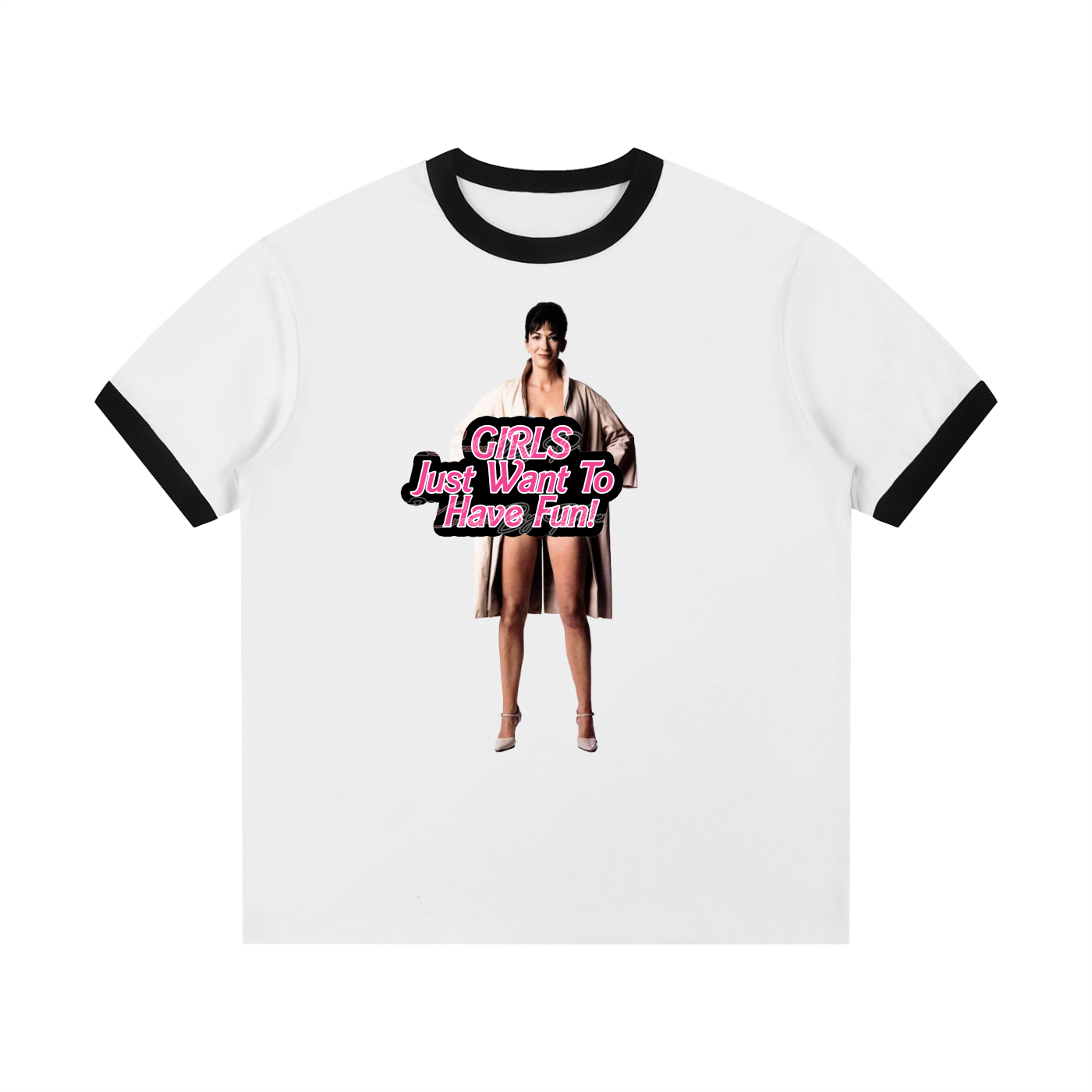 Contrast Edge Ribbed Crewneck T-Shirt