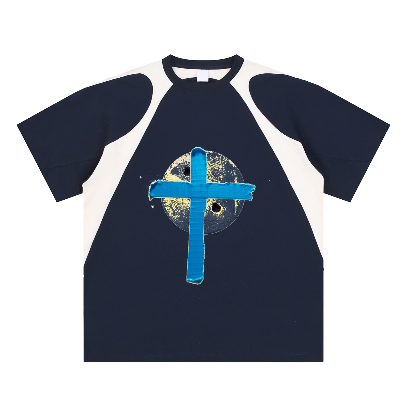 Contrast Panel Cotton T-Shirt