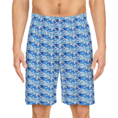 Copy of Plaid Aqua Basketball Shorts — Vibrant All-Over-Print Athletic Shorts