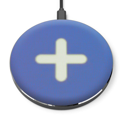 Blue Plus Icon Wireless Charger — Fast Qi Charging Pad