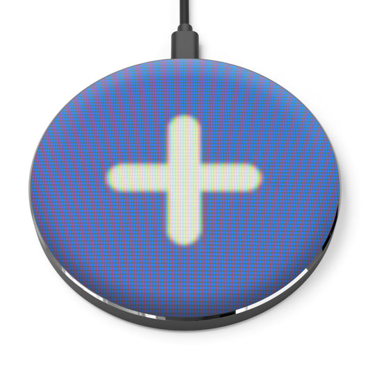 Blue Plus Icon Wireless Charger — Fast Qi Charging Pad