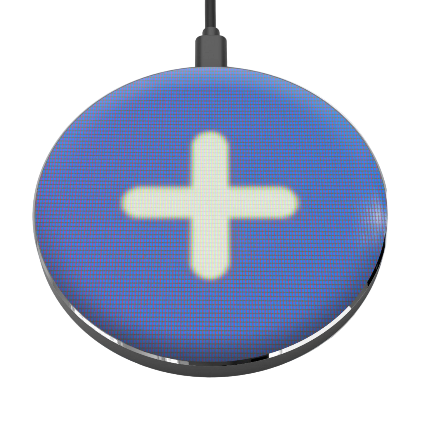 Blue Plus Icon Wireless Charger — Fast Qi Charging Pad