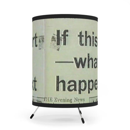 Tripod Lamp — Vintage Newspaper 'If This Is...' Printed Shade