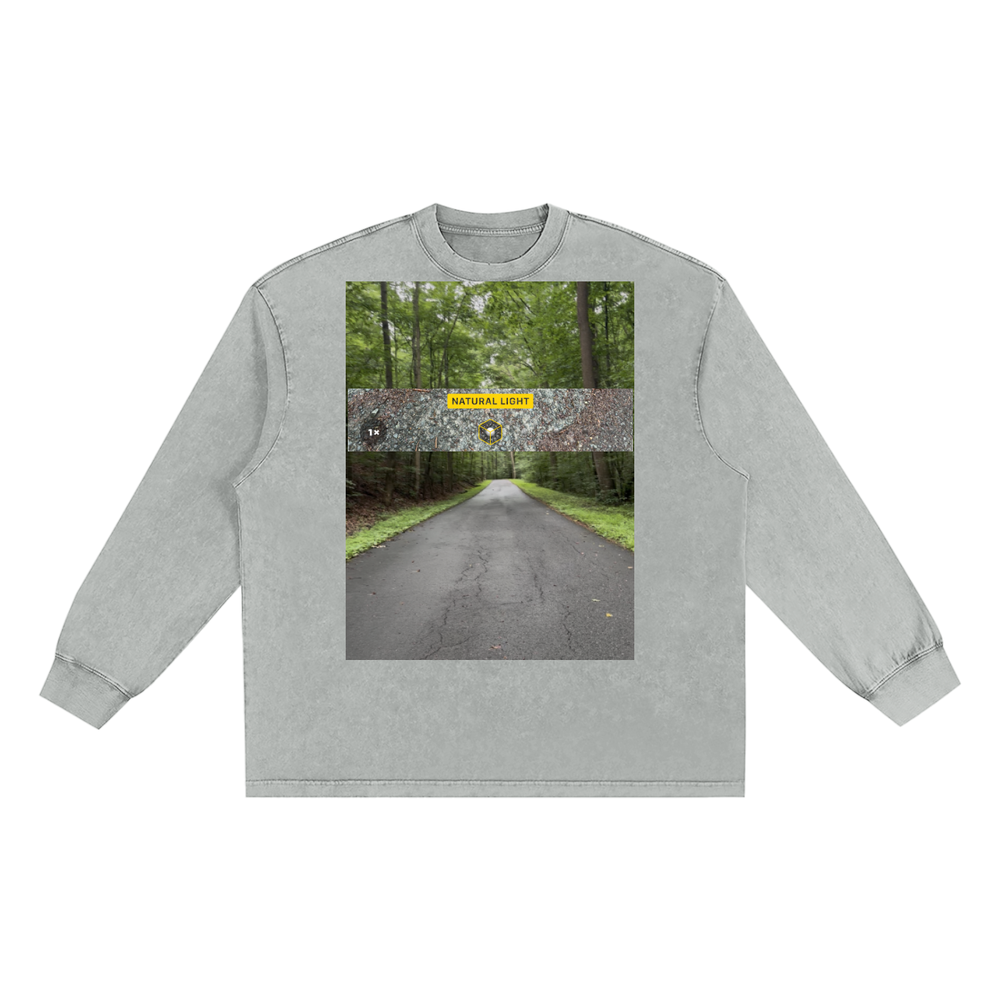 Snow Washed Oversize Long Sleeve T-shirt