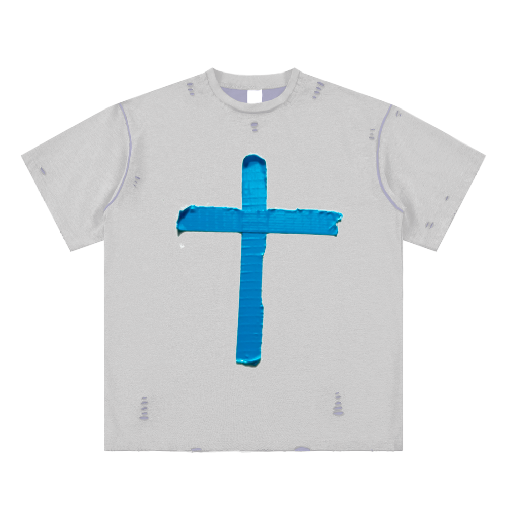 Hand-frayed Reversible T-shirt