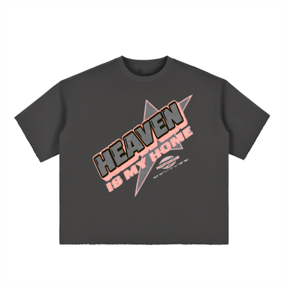 Boxy Half-Sleeve Raw-Edge T-Shirt