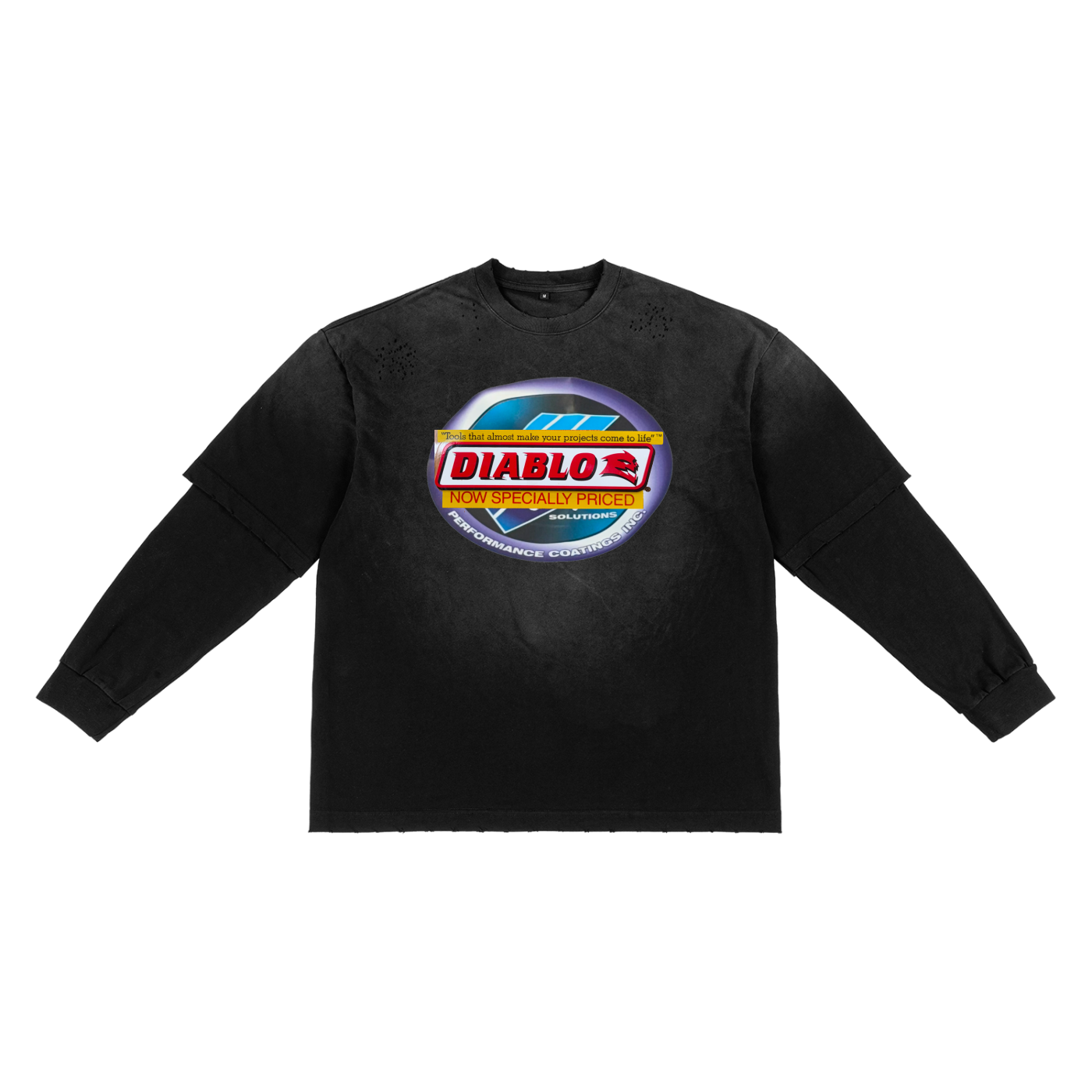 Sunfade Hand-Frayed Faux Two-Piece T-Shirt 625