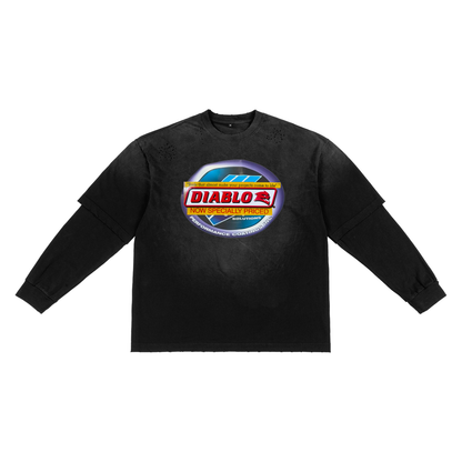 Sunfade Hand-Frayed Faux Two-Piece T-Shirt 625