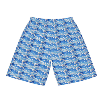 Copy of Plaid Aqua Basketball Shorts — Vibrant All-Over-Print Athletic Shorts