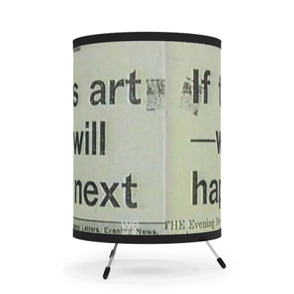 Tripod Lamp — Vintage Newspaper 'If This Is...' Printed Shade