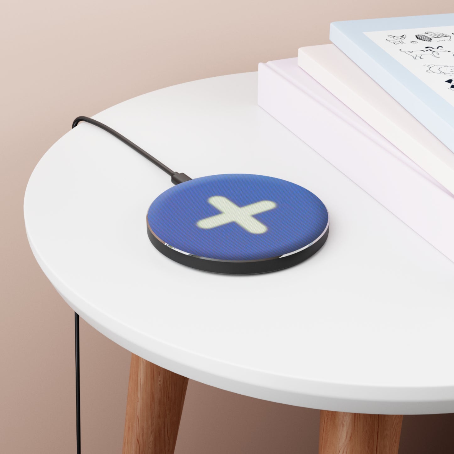 Blue Plus Icon Wireless Charger — Fast Qi Charging Pad