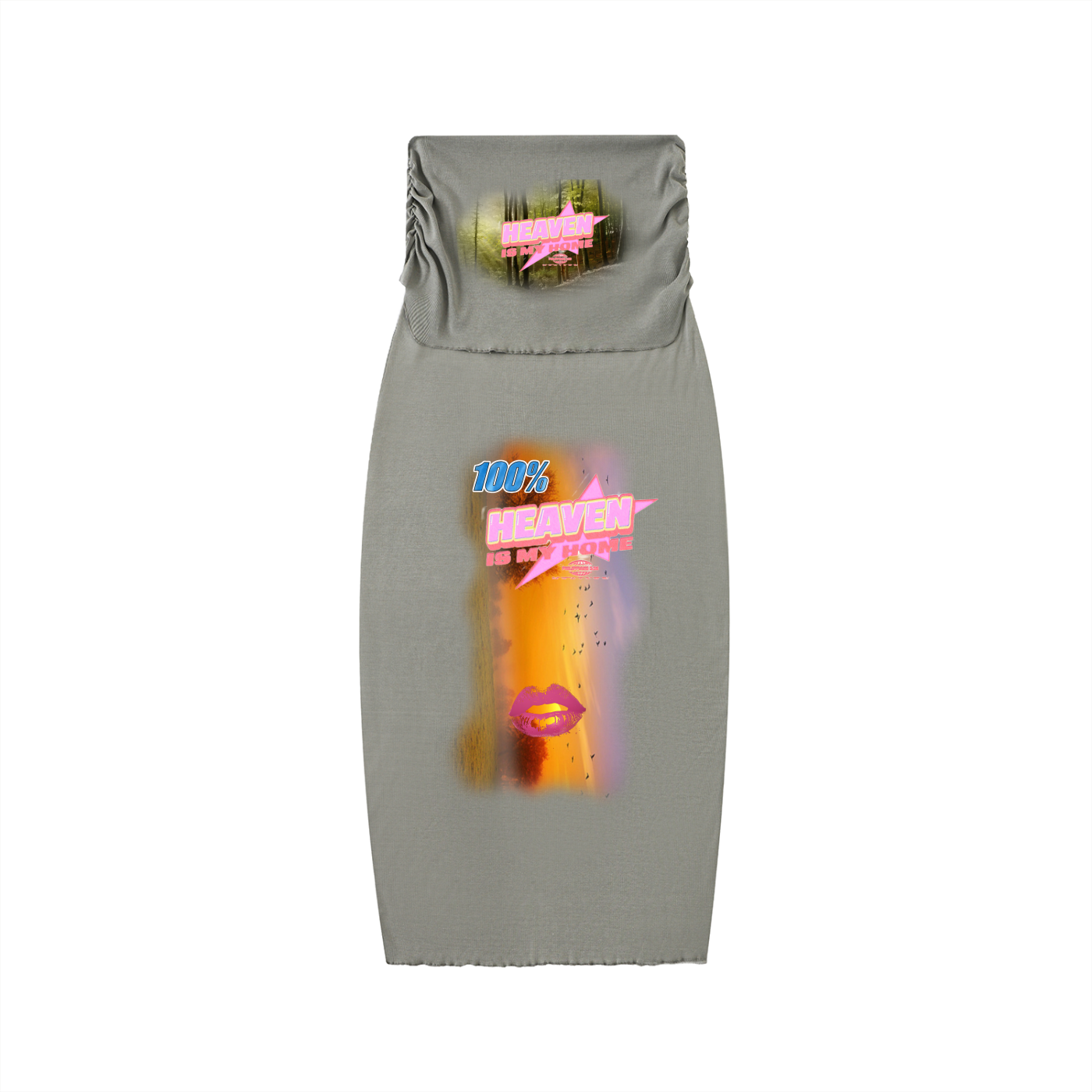 Dyed Washed Straight Hip-Hugging Slim Maxi Skirt