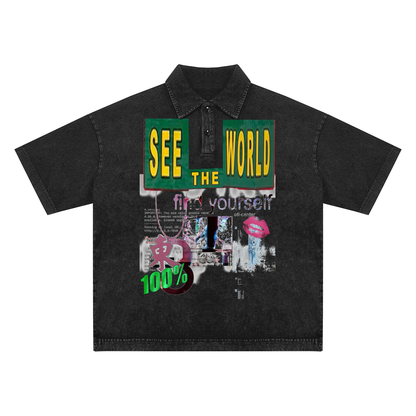 Heavyweight Snow-Washed Polo T-Shirt