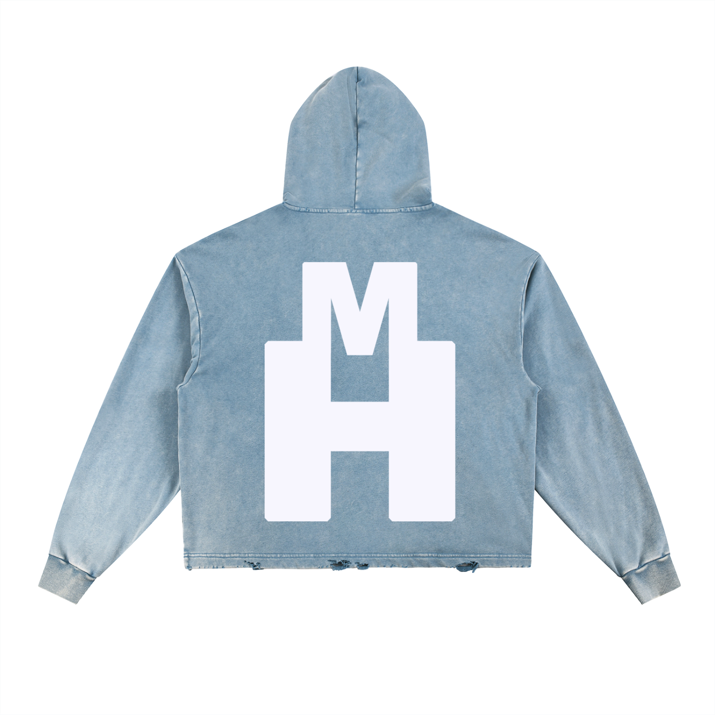 Vintage Washed Frayed-Hem Hoodie