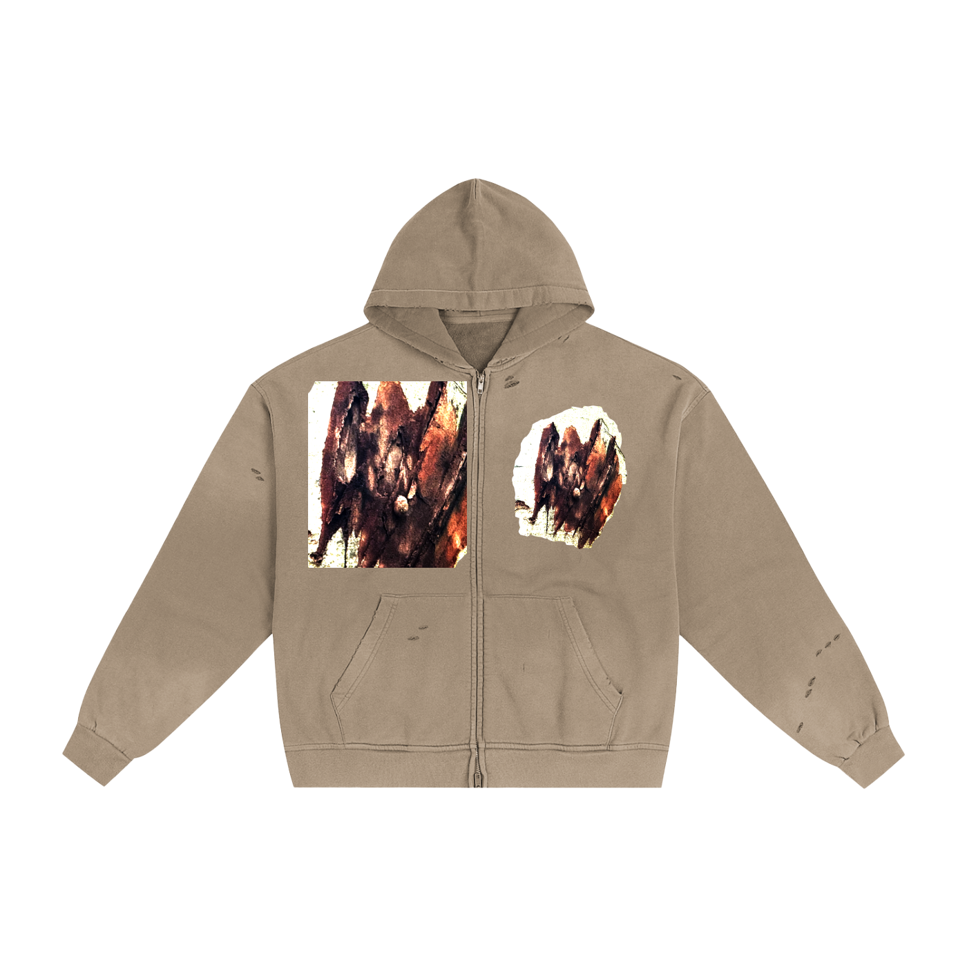 Hand-Frayed Sunfade Zip Hoodie