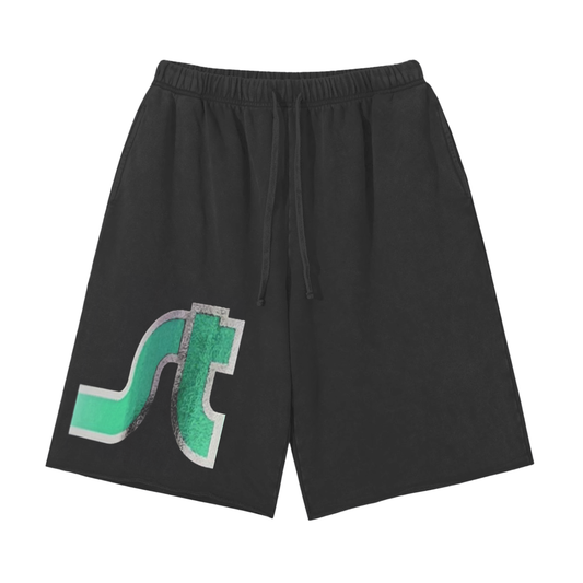 Snow Washed Raw Hem Shorts