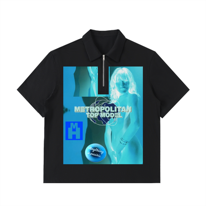 Half-Zip Cotton Polo Shirt