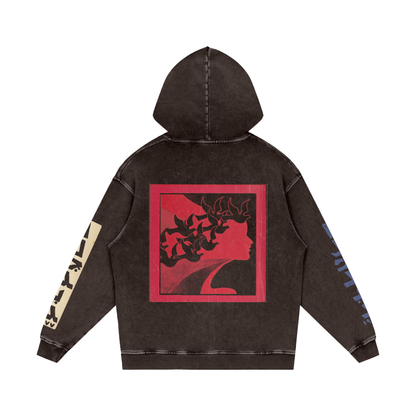 Snow Washed Loose Cotton Hoodie