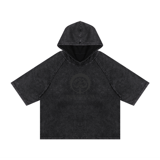 ! * ! Washed Hooded Boxy T-Shirt 626