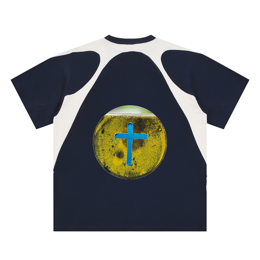 Contrast Panel Cotton T-Shirt