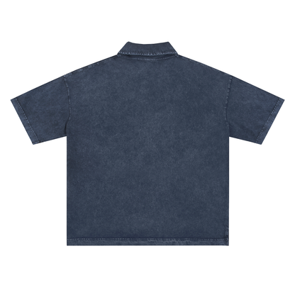 +33 6-17 Heavyweight Snow-Washed Polo T-Shirt