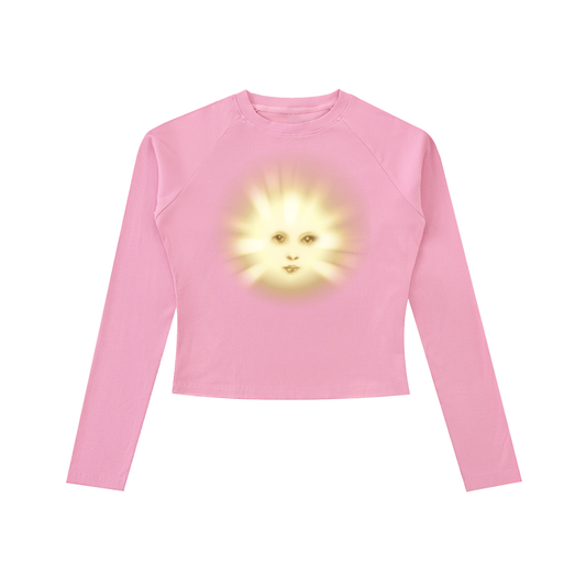 Dyed Washed Raglan Long Sleeve Slim T-Shirt