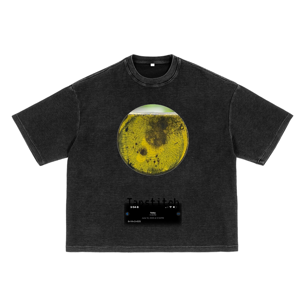 Waffle-Texture Washed Boxy T-Shirt