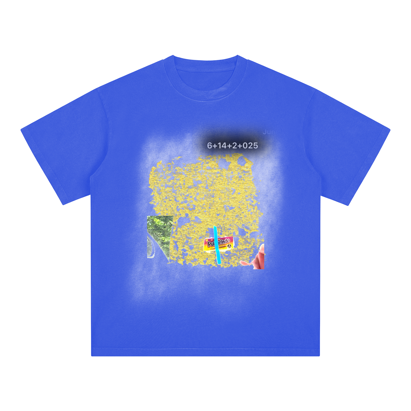 Square Patch Monkey Washed Drop Shoulder T-Shirt - 250 GSM