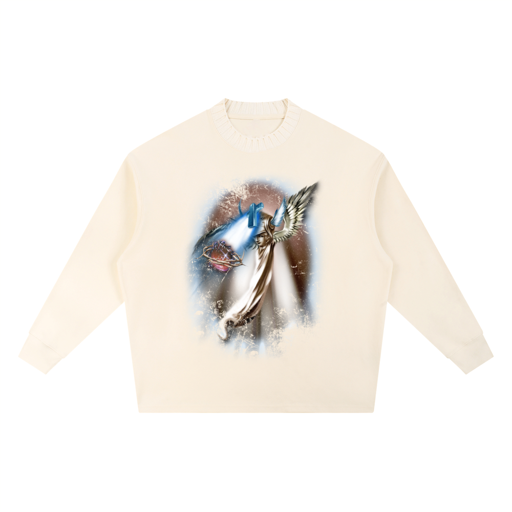 Knitted Round Neck Oversize Sweatshirt