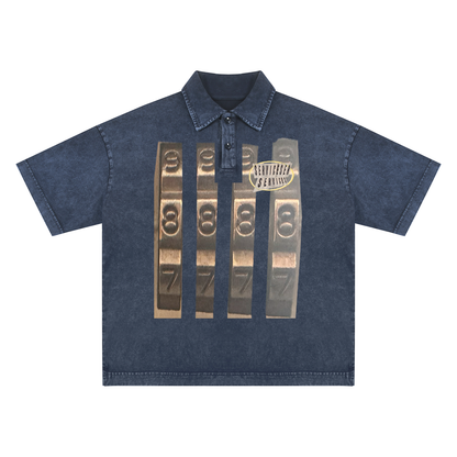 +33 6-17 Heavyweight Snow-Washed Polo T-Shirt