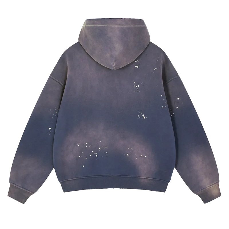 Vintage Washed Frayed Fleece Hoodie