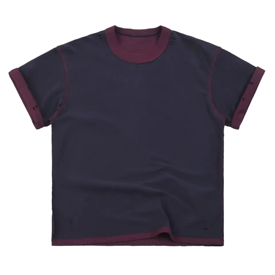 Hand-frayed Reversible T-shirt